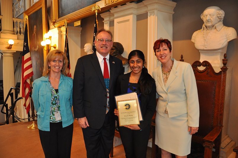 Receiving the PEYA Award in Boston's Faneuil Hall