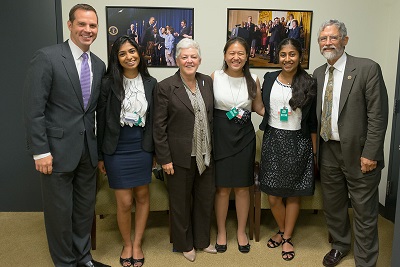 With EPA Administrator Gina McCarthy (third from left) and White House Office of Science and Technology Policy Director John Holden (sixth from left)